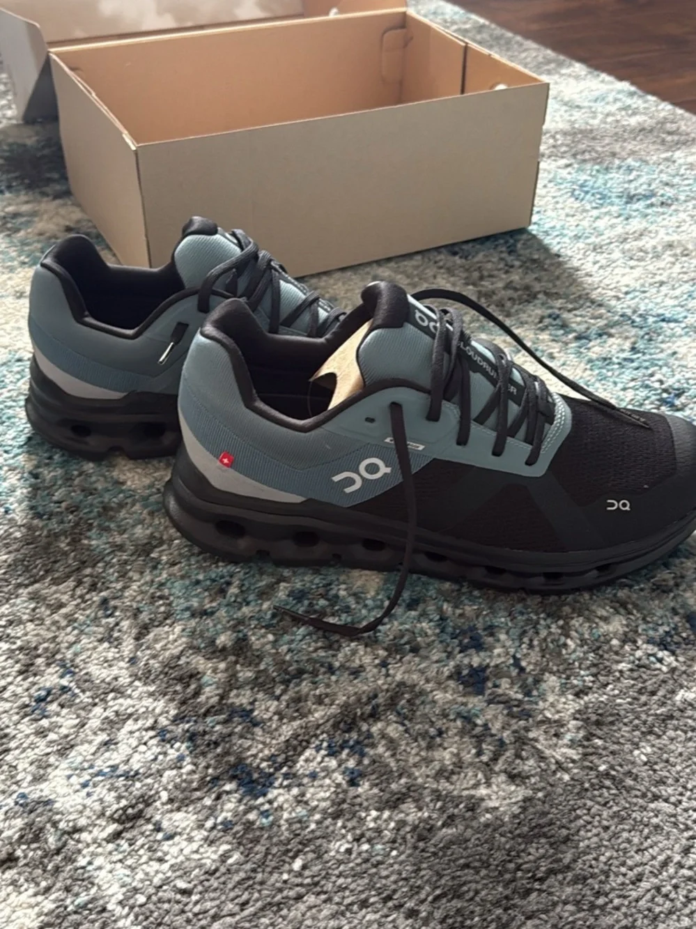 On Running Men’s Athletic Shoes in Light Blue and Black